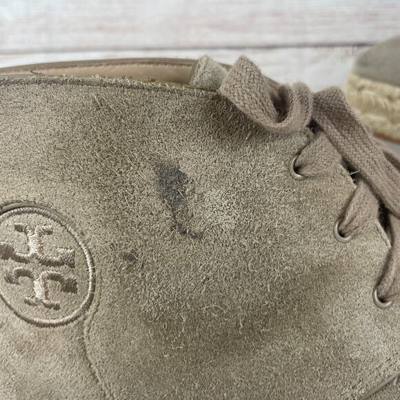 Tory Burch Rios Lace-Up Womens Sz 6.5M Espadrille Booties Tan - Picture 2 of 12